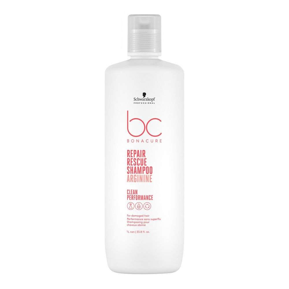 Schwarzkopf BC Bonacure Repair Rescue Arginine Damaged Hair Shampoo, For Colored Hair, 1 Liter - Front View