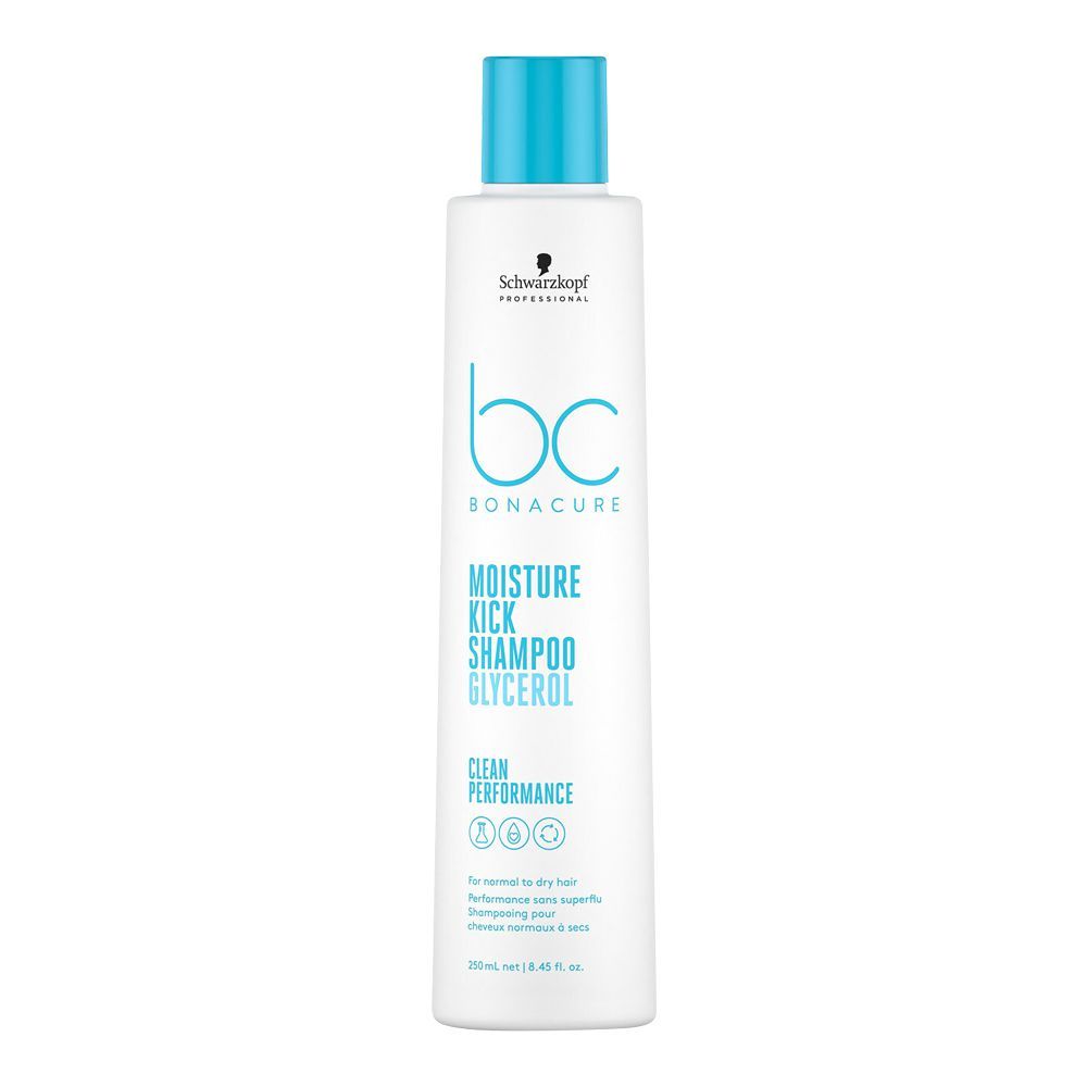 Schwarzkopf BC Bonacure Moisture Kick Glycerol Normal To Dry Hair Shampoo, For Normal To Dry Hair, 250ml - Front View