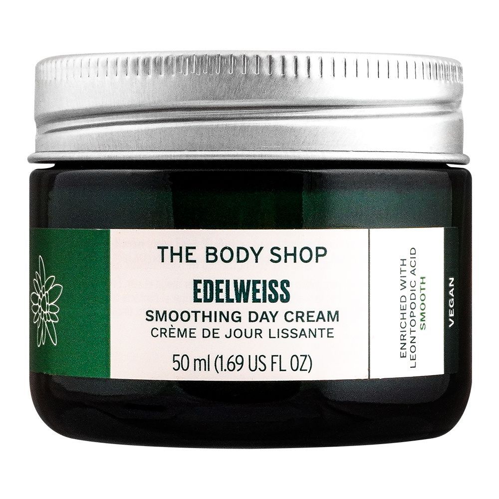 The Body Shop Edelweiss Smoothing Day Cream, Vegan, 50ml - Front View