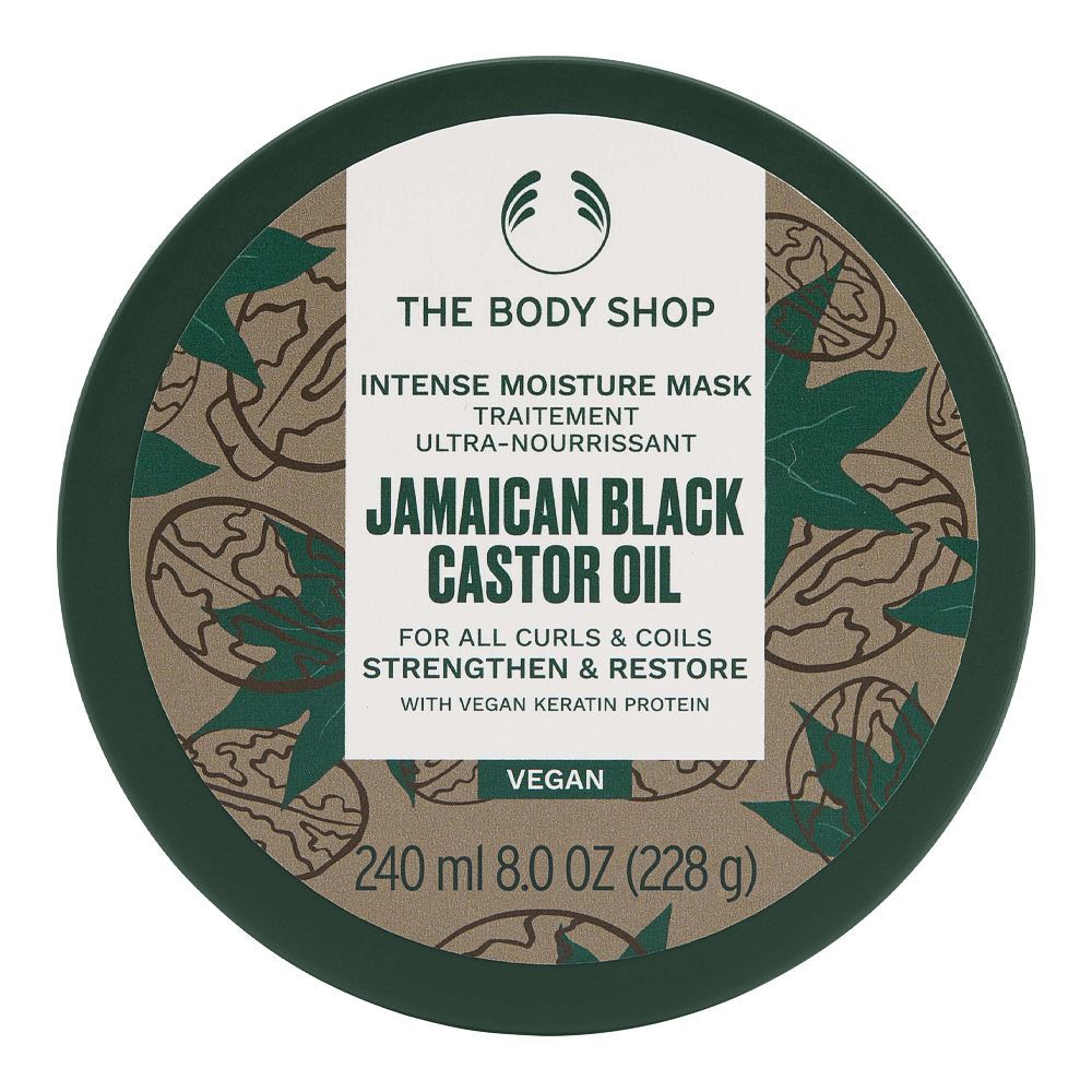 The Body Shop Jamaican Black Castor Oil Vegan Intense Moisture Mask, For All Curls & Coils, 240ml - Front View
