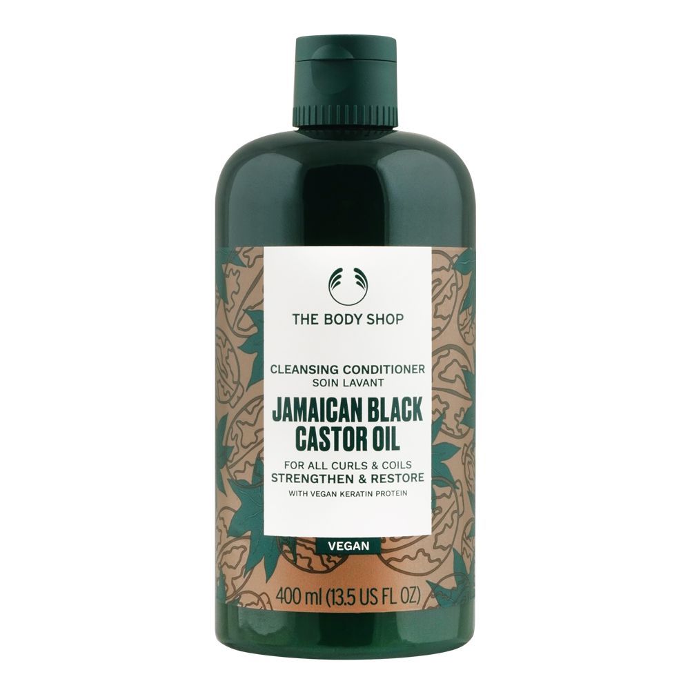 The Body Shop Jamaican Black Castor Oil Vegan Cleansing Conditioner For All Curls & Coils 400ml - Front View