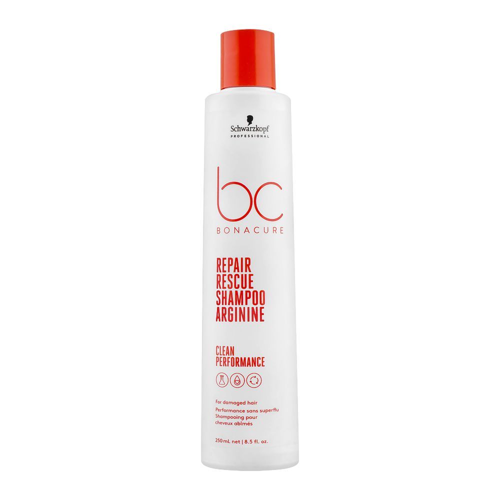 Schwarzkopf BC Bonacure Repair Rescue Arginine Shampoo, For Damaged Hair, 250ml - Front View