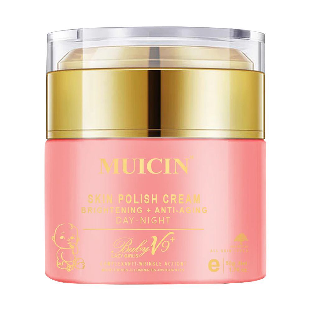 Muicin Baby V9 + Brightening + Anti Aging Day-Night Skin Polish Cream, For All Skin Types, 50g - Front View