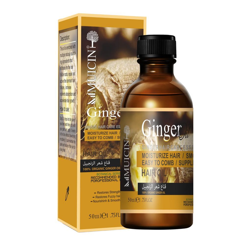 Muicin Ginger 0% Sulfate Free Anti Hair Loss Hair Oil, 50ml - Front View