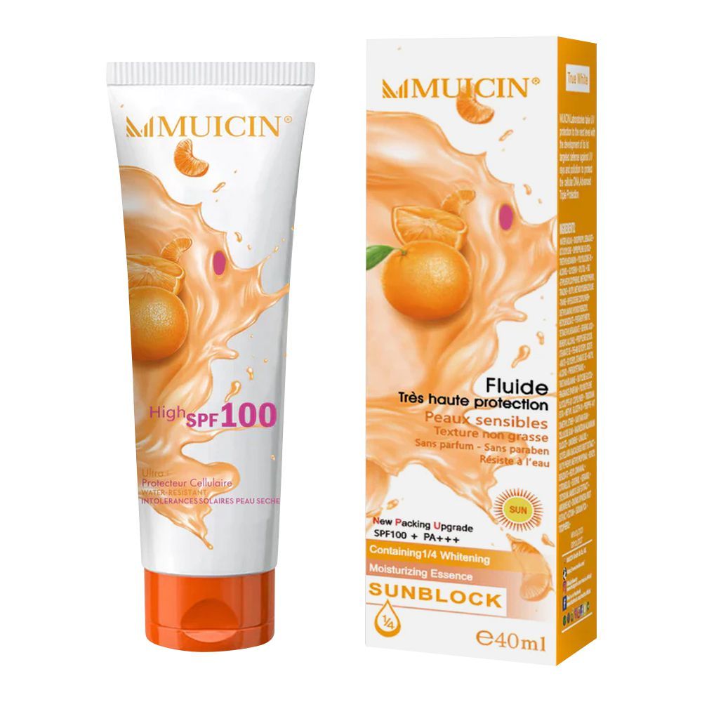 Muicin Fluide Defence Face & Body SPF-100 Sunblock, 40ml - Front View