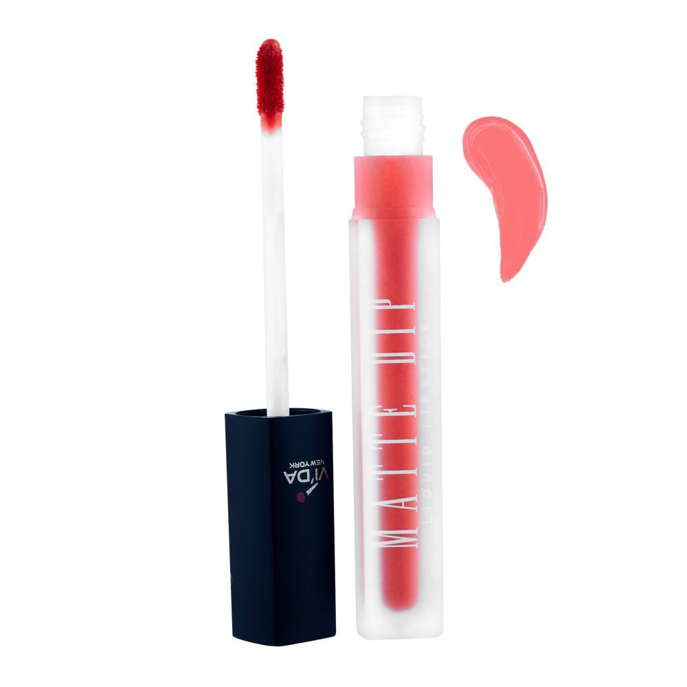 Vi'da New York Matte Dip Liquid Lipstick, 258, Pink Euphoria, 3ml - Front View