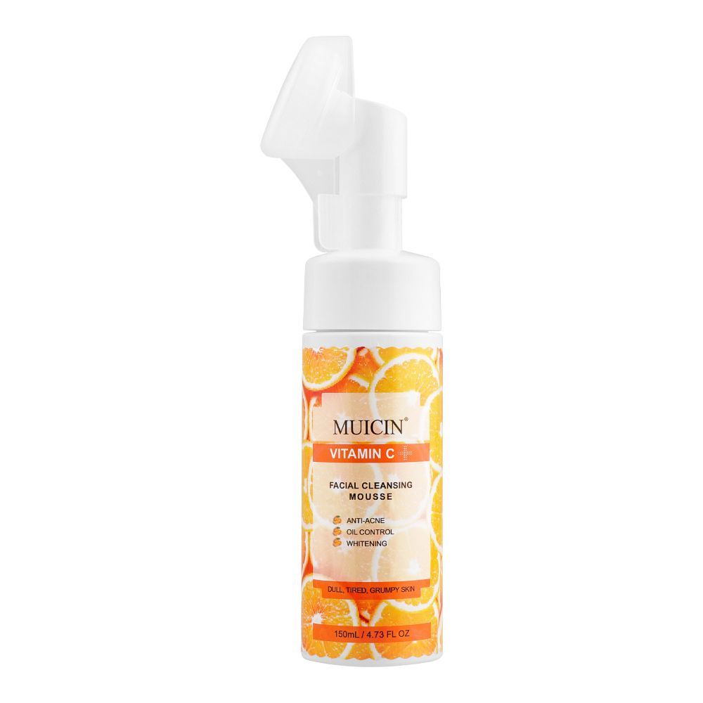 Muicin Hydrating Vitamin C Gel Foaming Bubble Cleanser, For Dull Tired & Grumpy Skin, 150ml - Front View