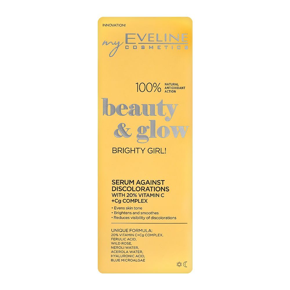 Eveline Beauty & Glow Brightly Girl! Serum Against Discolorations With 20% Vitamin C+CG Complex, 18ml - Front View