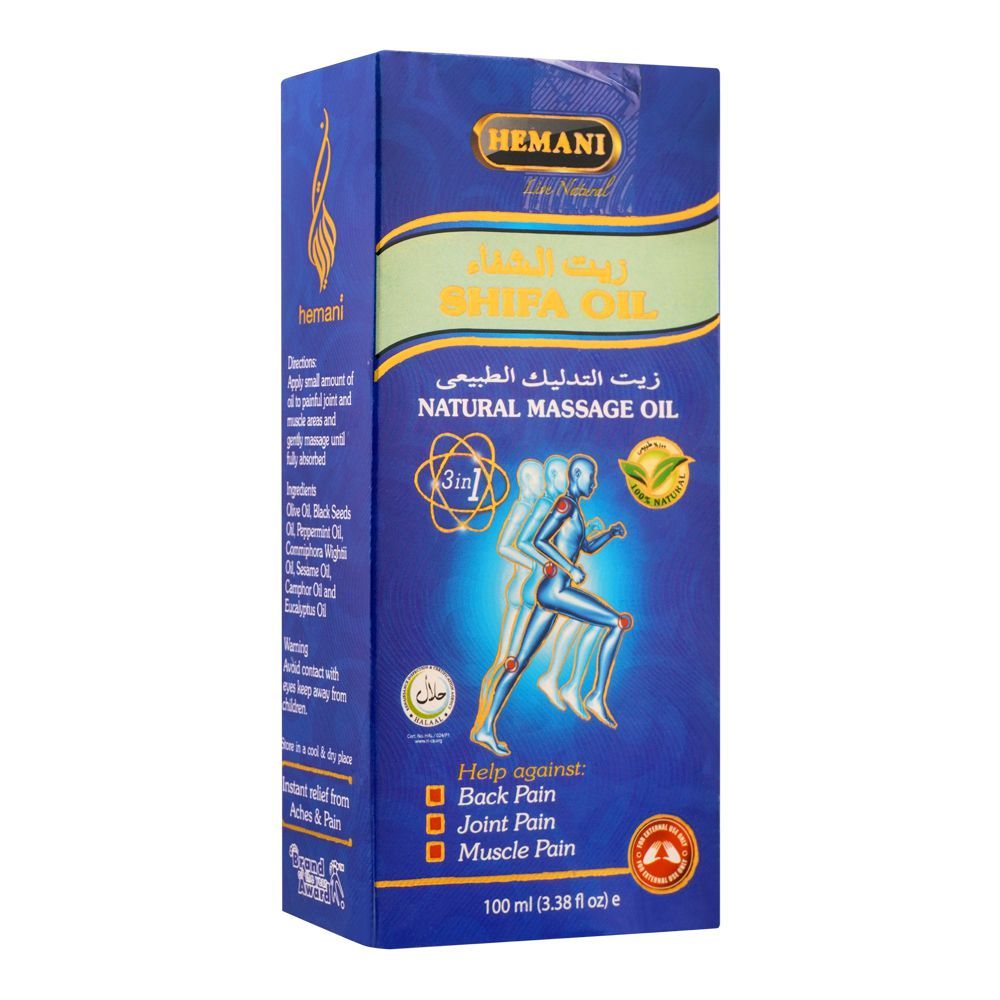 Hemani Shifa Oil, Natural Massage Oil, 100ml - Front View