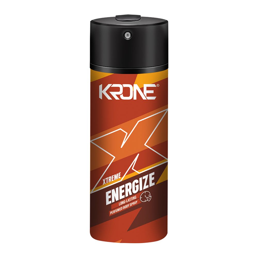 Krone Xtreme Energize Body Spray, For Men, 150ml - Front View
