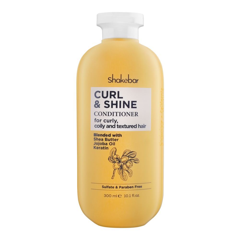 Shakebar Curl & Shine Sulfate & Paraben Free Conditioner, For Curly, Coily And Textured Hair, 300ml - Front View