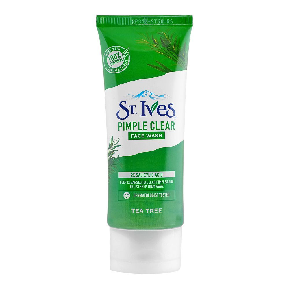St. Ives Pimple Clear Tea Tree Face Wash, 100g - Front View