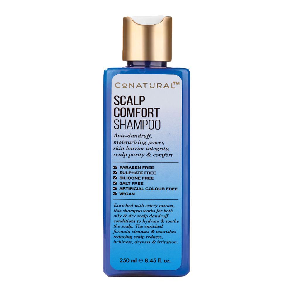 CoNatural Scalp Comfort Anti-Dandruff Shampoo, For Dryness & Irritation, 250ml - Front View