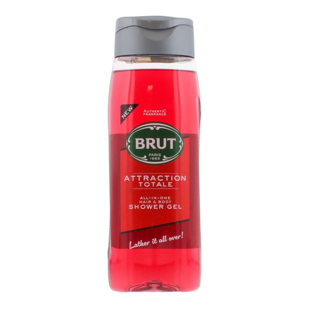 Brut Attraction Totale All-In-One Hair & Body Shower Gel, 500ml - Front View