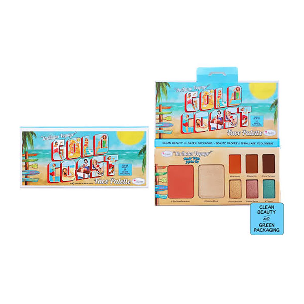 The Balm Cosmetics Voyage Gold Coast Face Palette, 10g - Front View