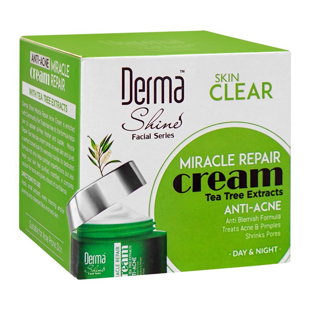Derma Shine Skin Clear Tea Tree Day & Night Miracle Repair Cream, 50g - Front View
