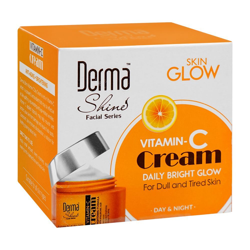 Derma Shine Skin Glow Day & Night Vitamin-C Cream, For Dull & Tired Skin, 50g - Front View
