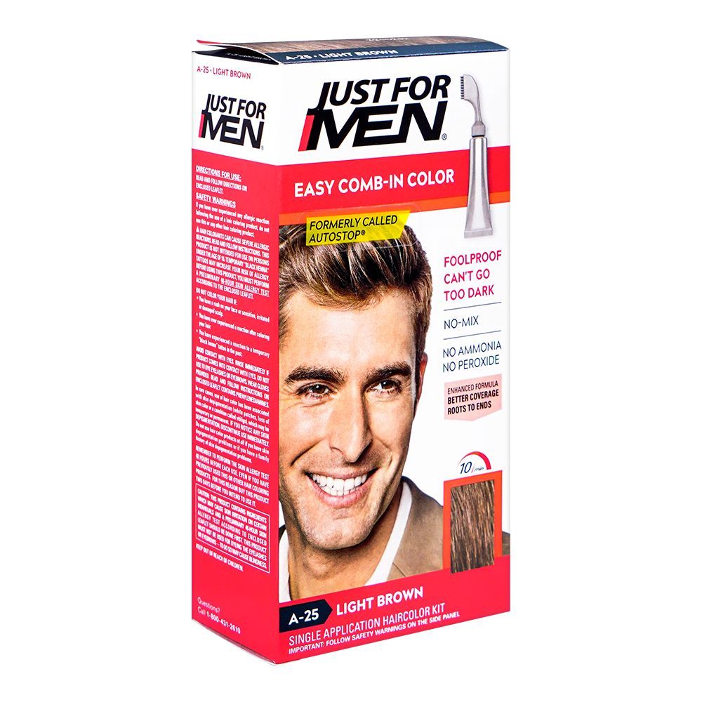 Just For Men Easy Comb-In Color, A-25 Light Brown - Front View