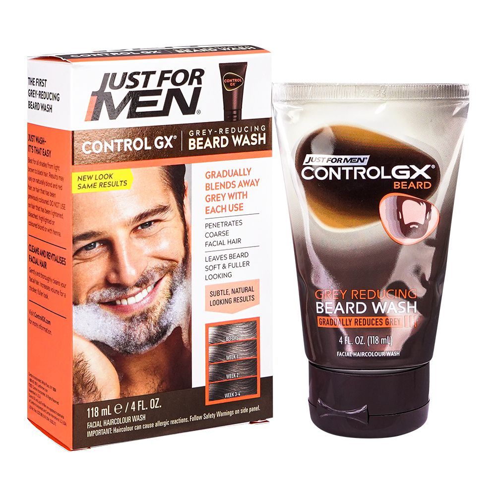Just For Men Control GX Grey Reducing Beard Wash, 118ml - Front View