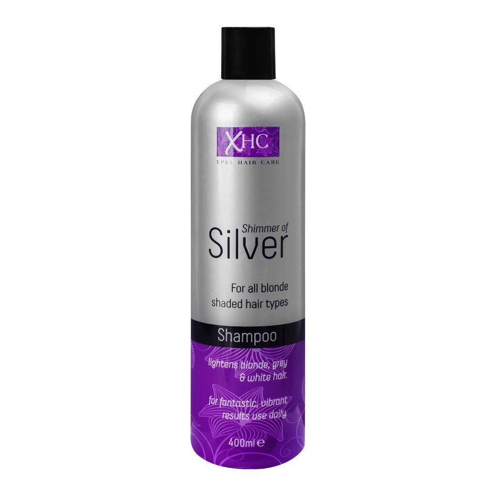 XHC Shimmer Of Silver Shampoo, For All Blonde Shaded Hair Types, 400ml - Front View