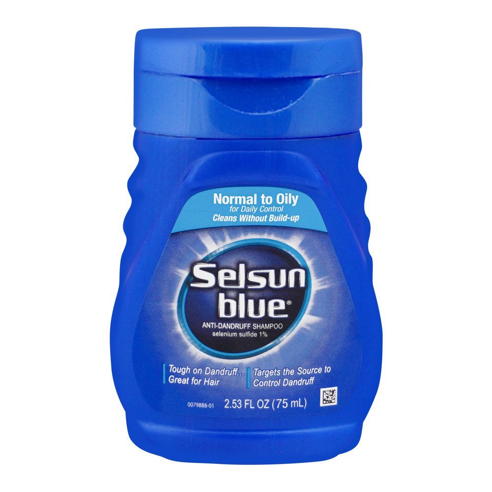 Selsun Blue Normal To Oily Anti-Dandruff Shampoo, Normal To Oily, 75ml - Front View