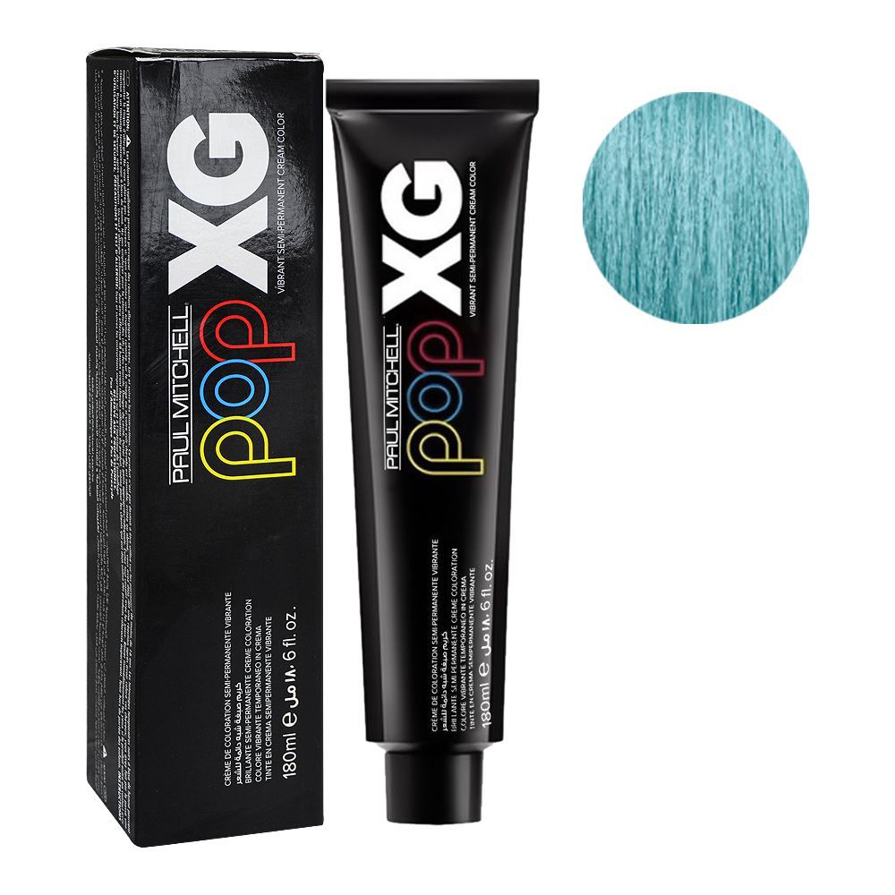 Paul Mitchell Pop XG Vibrant Semi Permanent Cream, Tropical Blue, 180ml - Front View