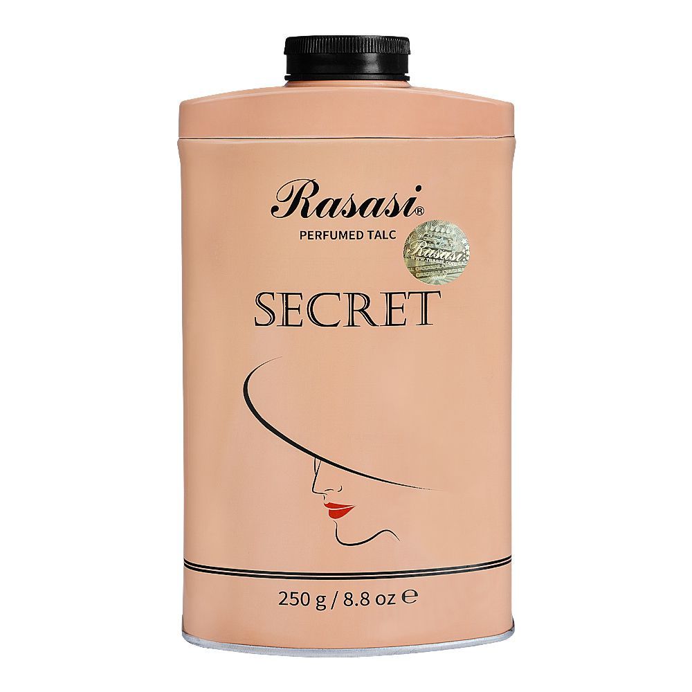 Rasasi Secret Perfumed Talc, For Women, 250g - Front View