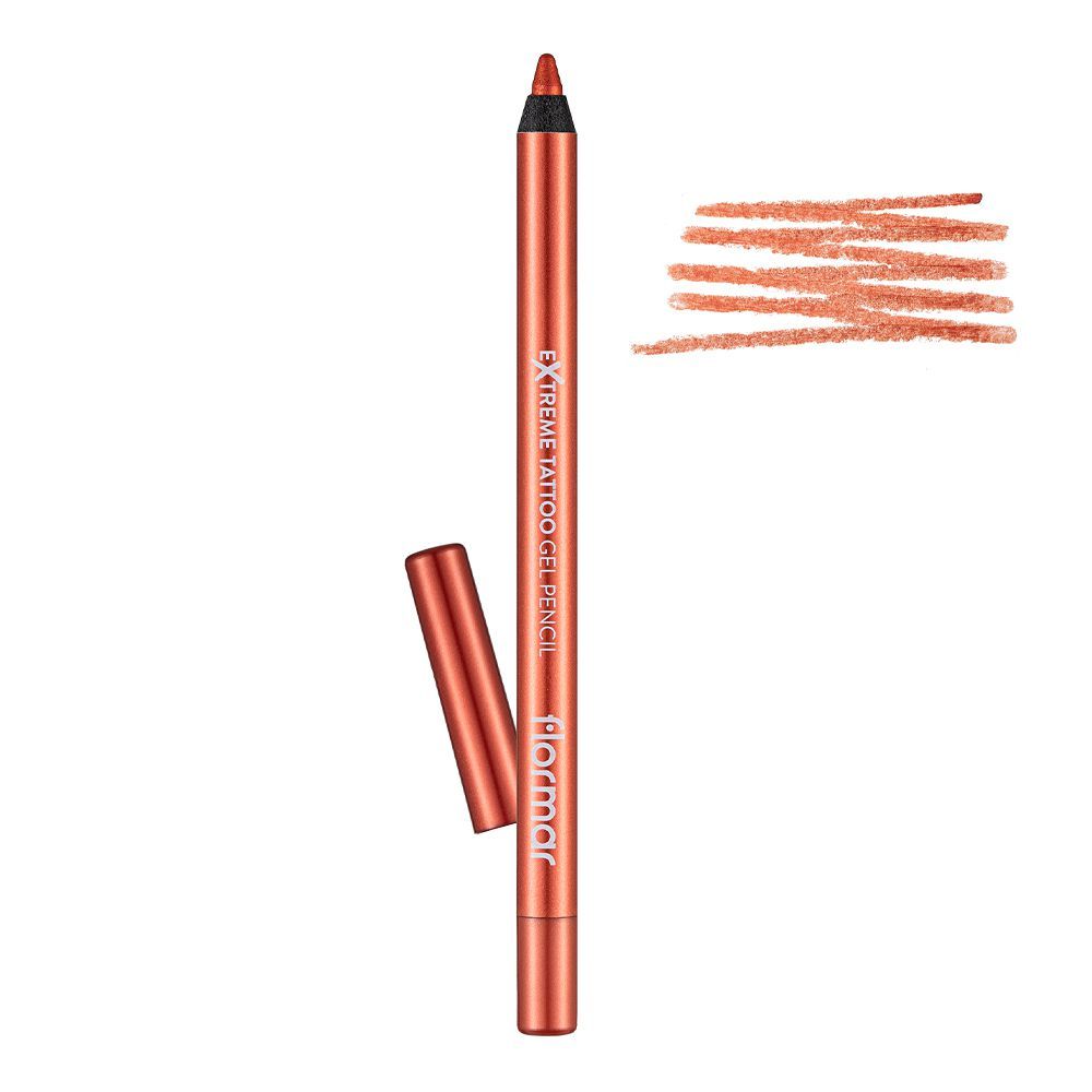 Flormar Extreme Tattoo Gel Pencil, 08 Orange Pop - Front View
