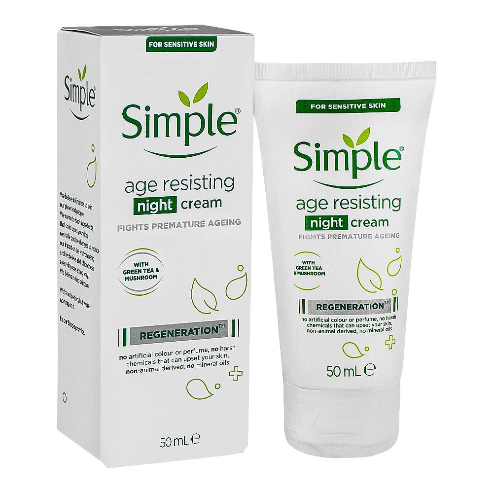 Simple Regeneration Age Resisting Night Cream, For Sensitive Skin, 50ml - Front View