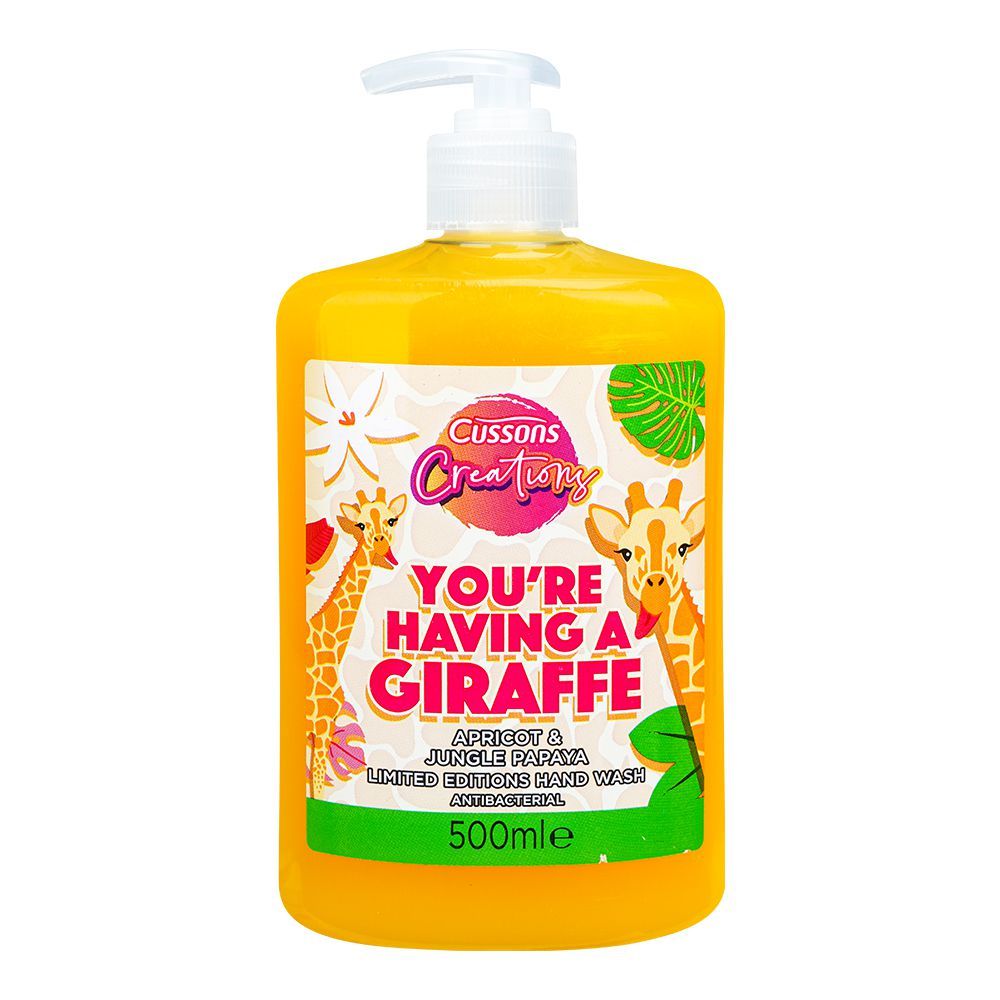 Cussons Creations You're Having Giraffe Apricot & Jungle Papaya Antibacterial Hand Wash, 500ml - Front View