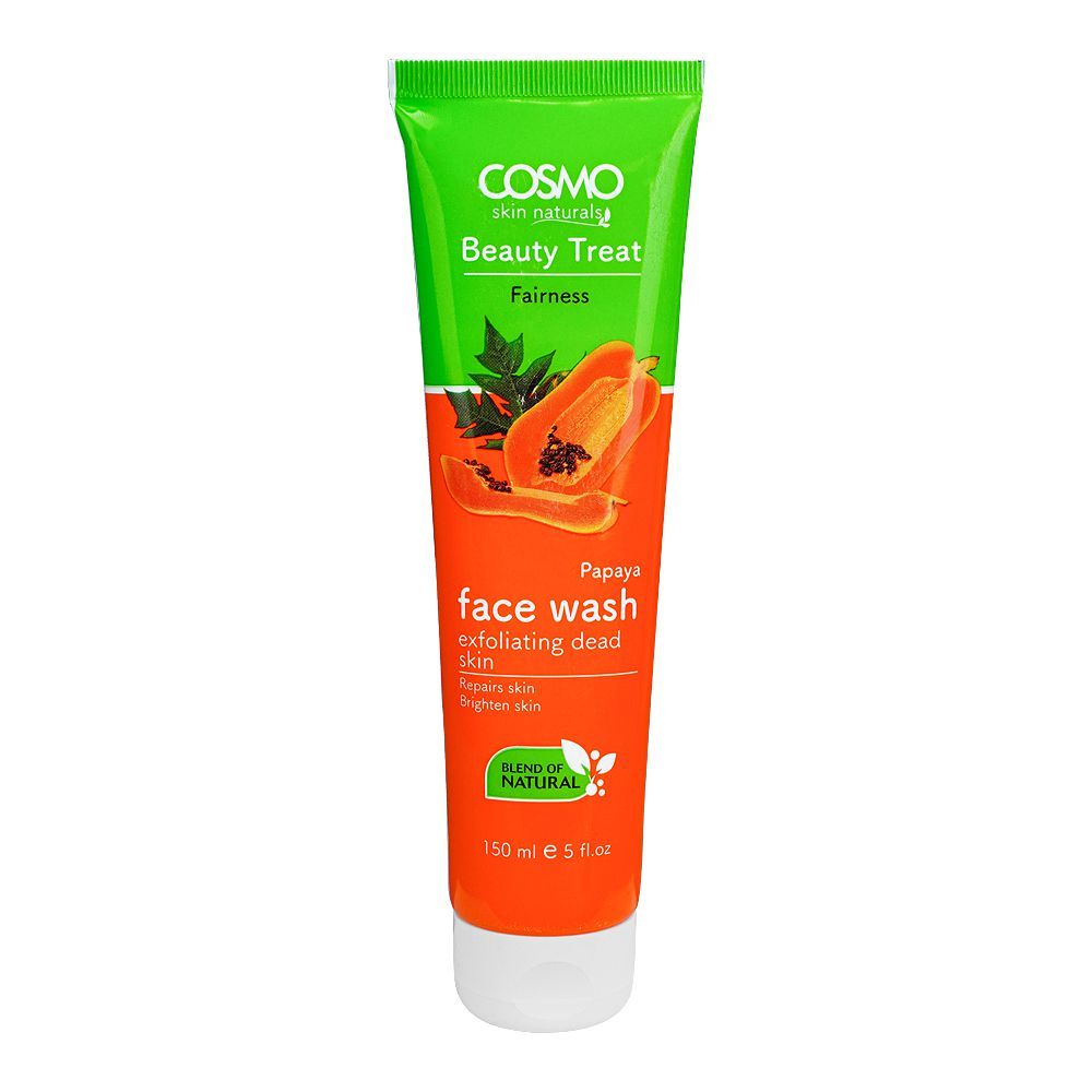 Cosmo Beauty Treat Fairness Papaya Exfoliating Dead Skin Face Wash, 150ml - Front View