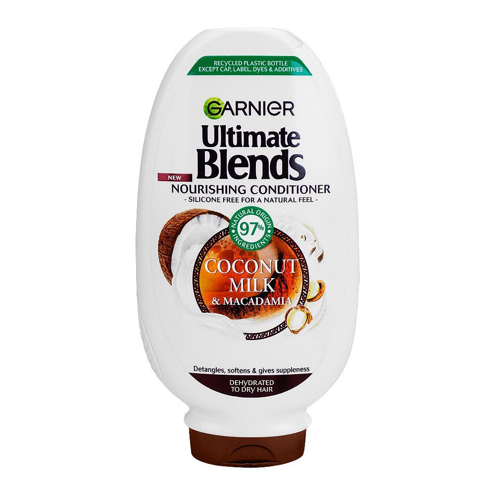 Garnier Ultimate Blends Coconut Milk & Macadamia Nourishing Conditioner, 400ml - Front View