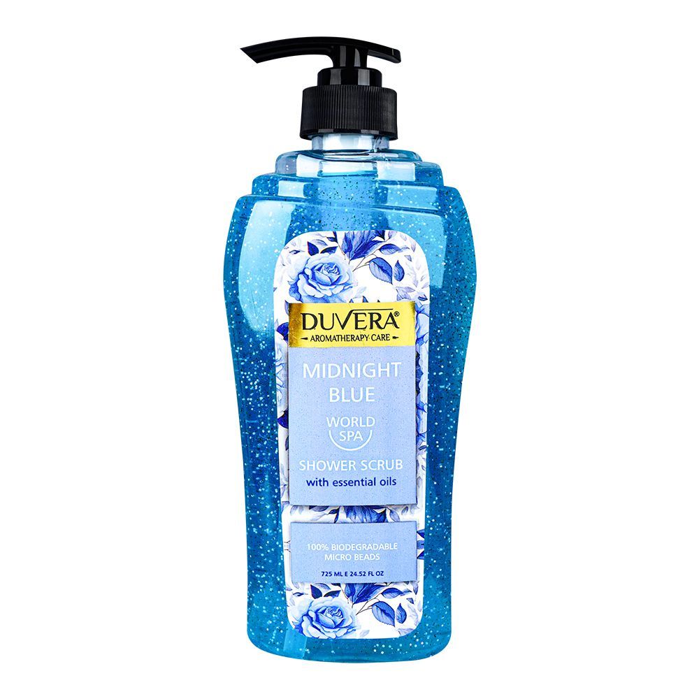 Duvera Midnight Blue World SPA Shower Scrub, With Essential Oils, 725ml - Front View
