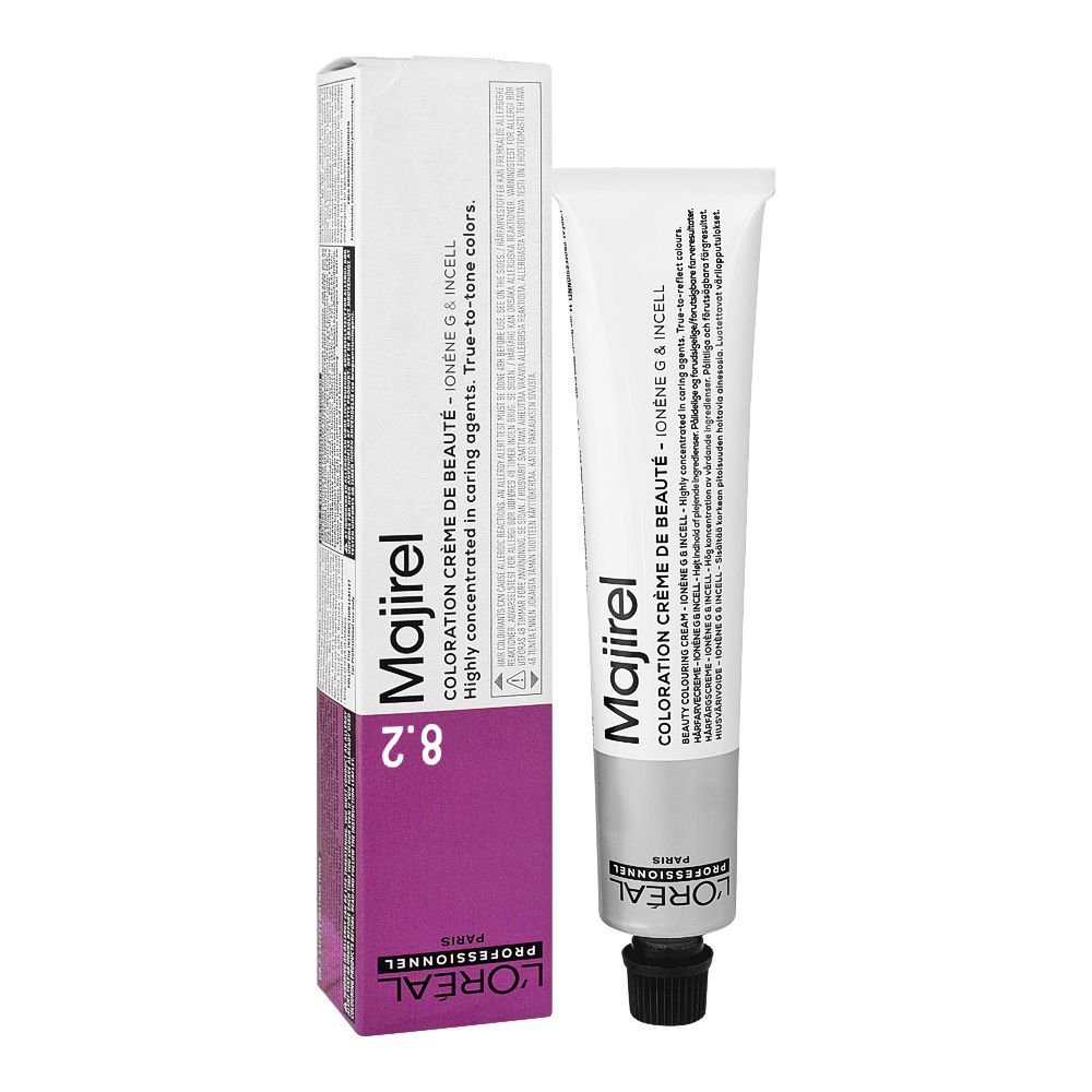 L'Oreal Professional Majirel Hair Coloring Cream, 8.2 Light Iridescent Blonde - Front View