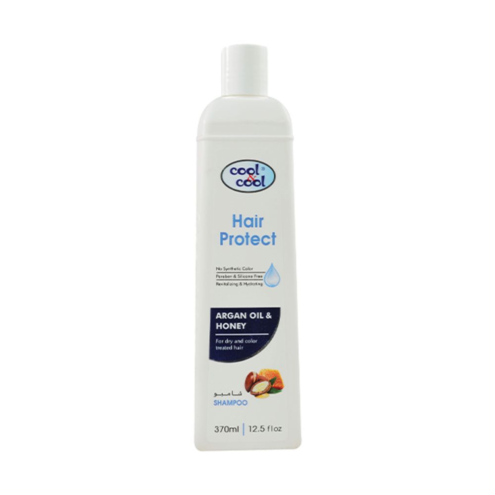 Cool & Cool Argan Oil & Honey Hair Protect Shampoo, Paraben & Silicone Free, 370ml - Front View
