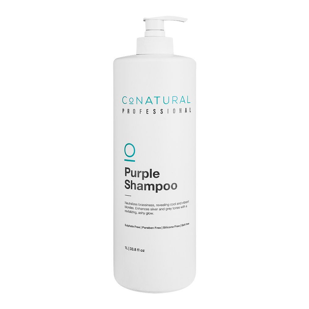 CoNatural Professional Purple Shampoo, Sulfate Free, 1Ltr - Front View