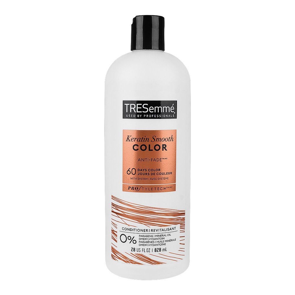 Tresemme Pro Style Tech Keratin Smooth Color Anti-Fade Conditioner, For Color Treated Hair, 828ml - Front View