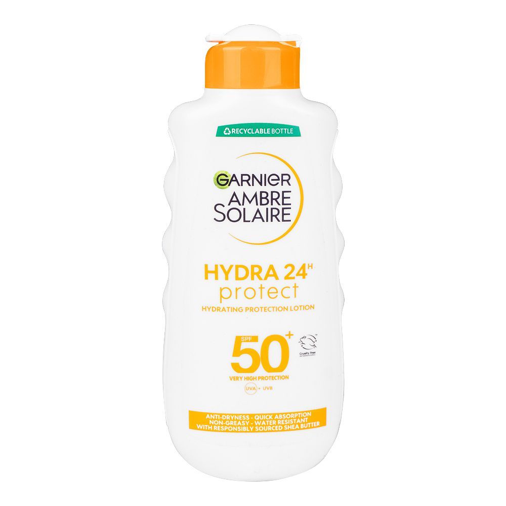 Garnier Ambre Solaire Hydra 24H Protect Hydrating Protection Lotion, SPF-50+, UVA & UVB, 200ml - Front View
