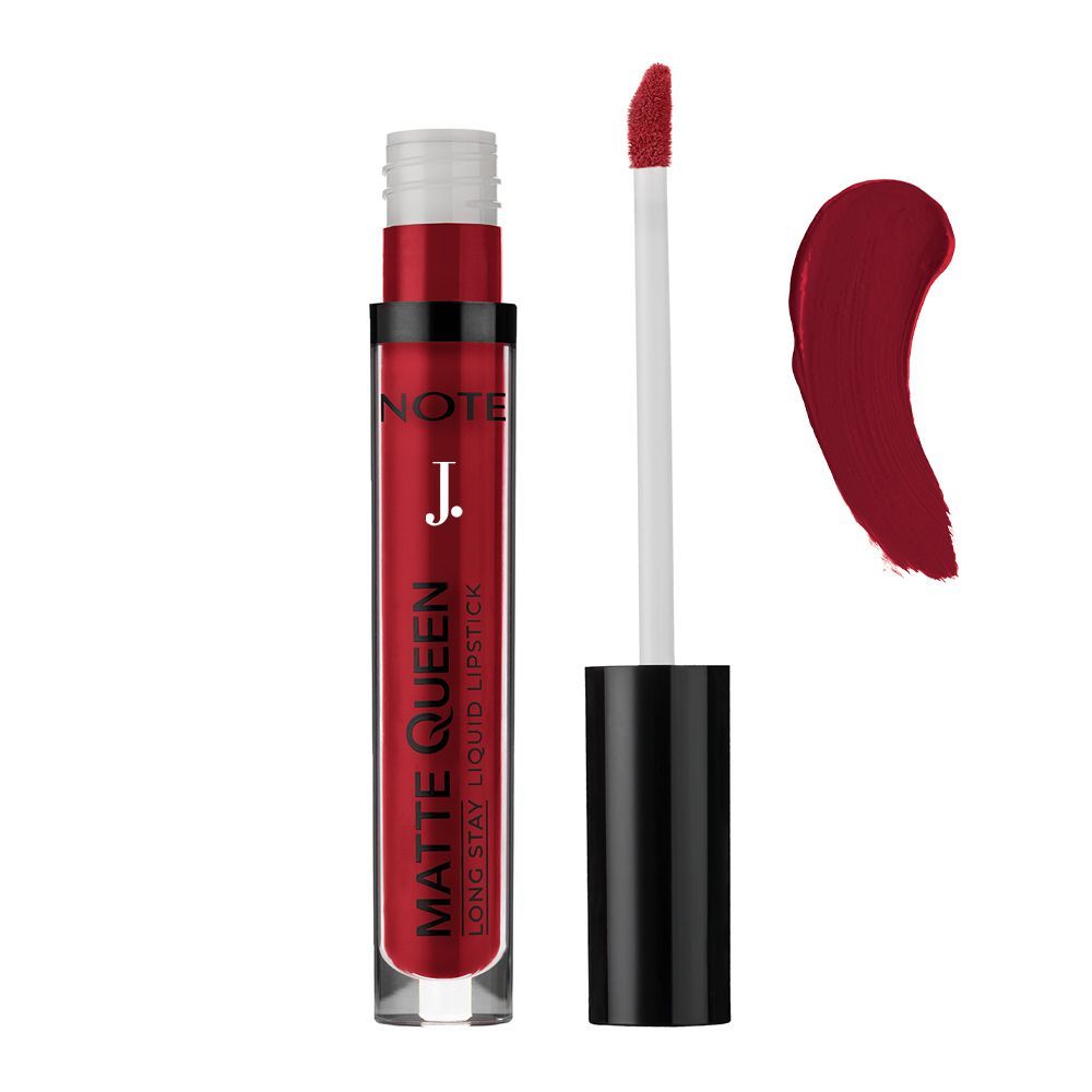 J. Note Matte Queen Long Stay Liquid Lipstick, 4ml, 16 Royal Velvet - Front View