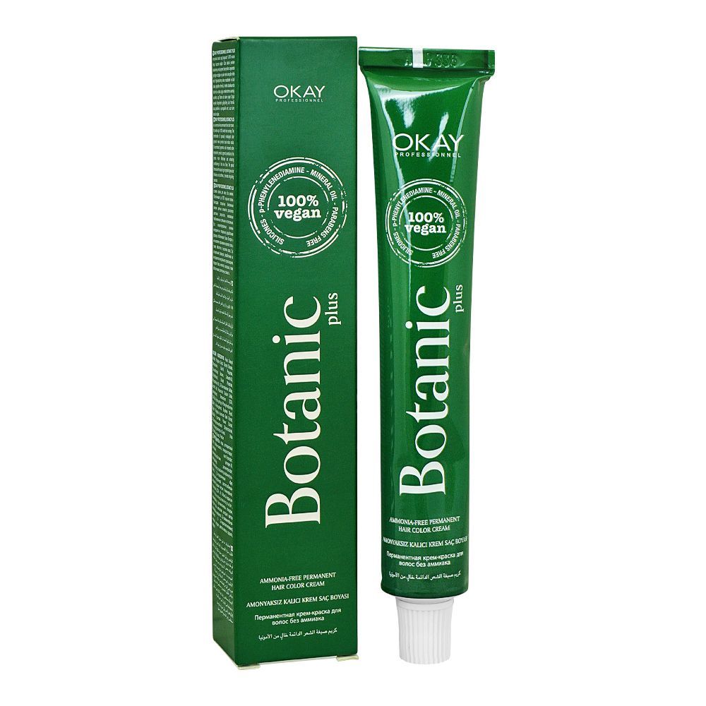Okay Professionel Botanic Plus Hair Color Cream, BUZ GRI Ice Gray, Parabens Free, 100% Vegan, 60Ml - Front View