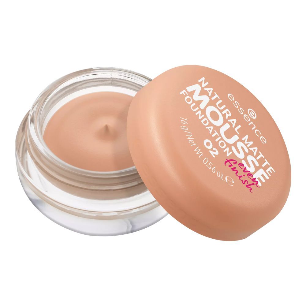 Essence Natural Matte Mousse Foundation, Vegan, 16g, 02 - Front View