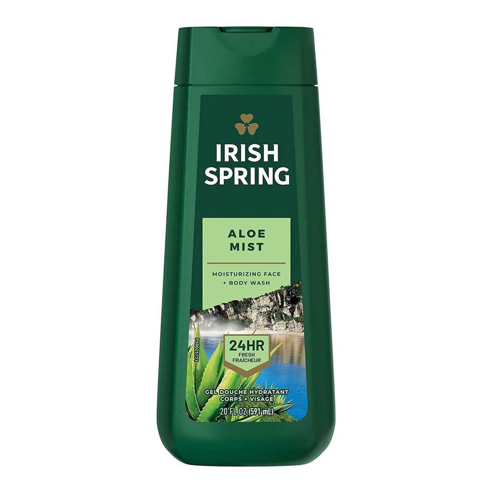 Irish Spring Aloe Mist Moisturizing Face+Body Wash, 591ml - Front View