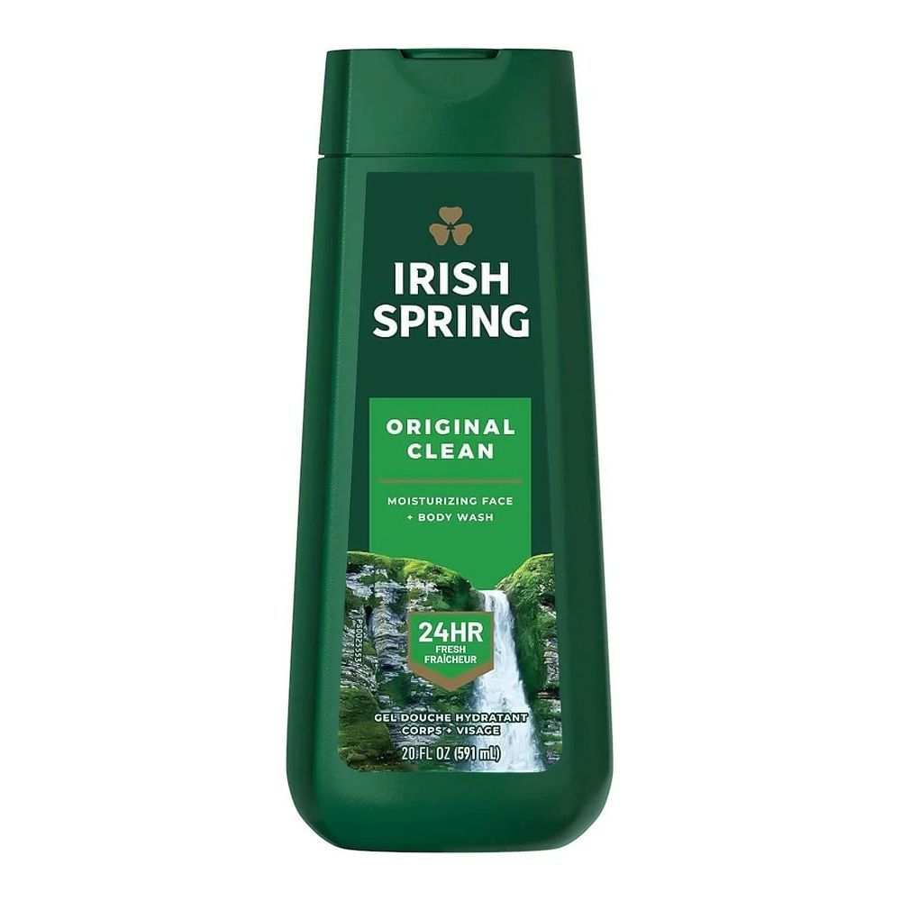 Irish Spring Original Clean Moisturizing Face+Body Wash, 591ml - Front View