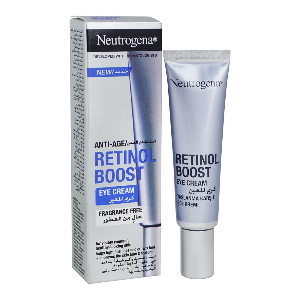 Neutrogena Retinol Boost Anti-Aging Eye Cream, Fragrance Free, 15ml - Front View