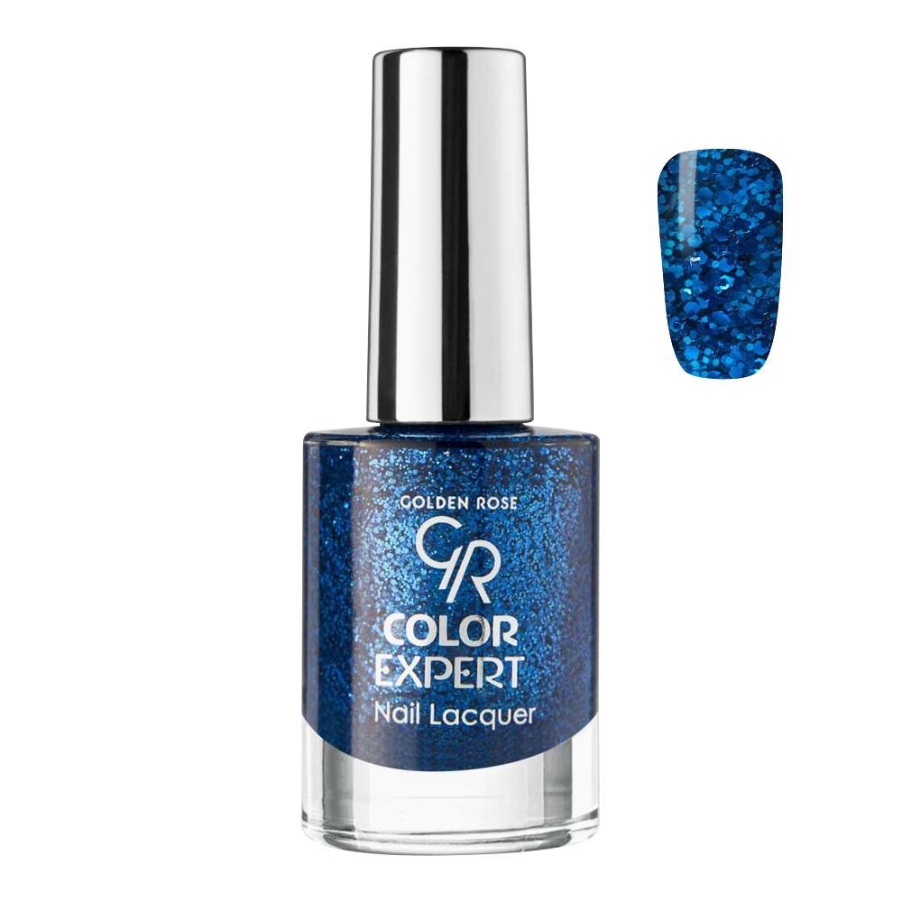 Golden Rose Color Expert Glitter Nail Polish/Lacquer, 612 - Front View