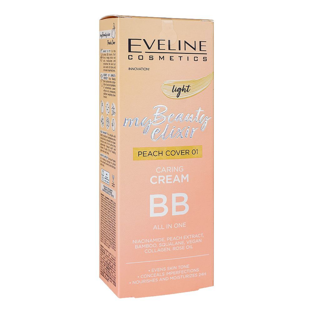 Eveline My Beauty Elixir Caring BB Cream, Peach Cover 01 - Front View
