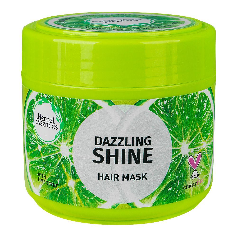 Herbal Essence Dazzling Shine Hair Mask With Lime Scent, Cruelty Free, 300ml - Front View