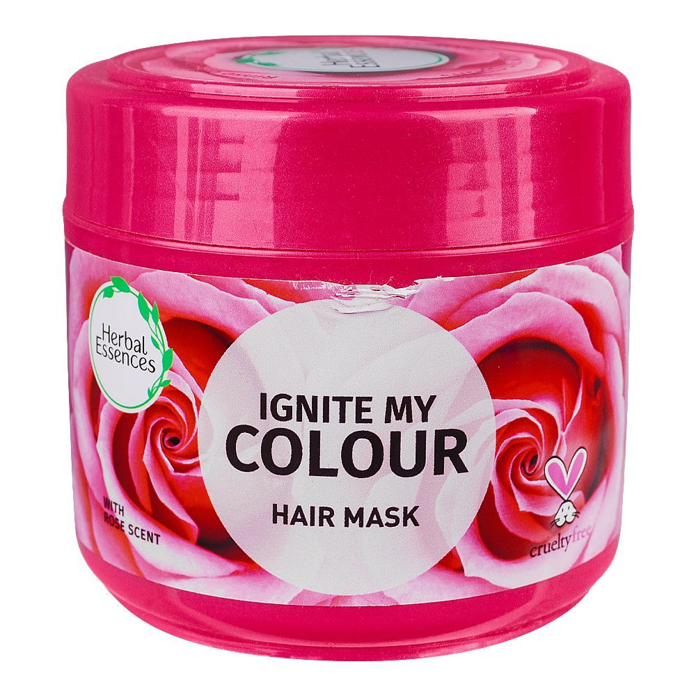 Herbal Essence Ignite My Color Hair Mask With Rose Scent, Cruelty Free, 300ml - Front View