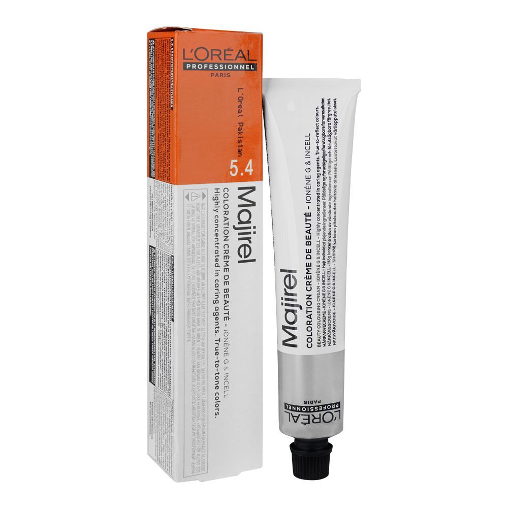 L'Oreal Professionnel Majirel Hair Coloring Cream, 5.4 Light Copper Brown - Front View