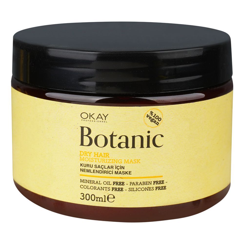 Okay Professionel Botanic Dry Hair Moisturizing Mask, Vegan, Paraben Free, 300ml - Front View